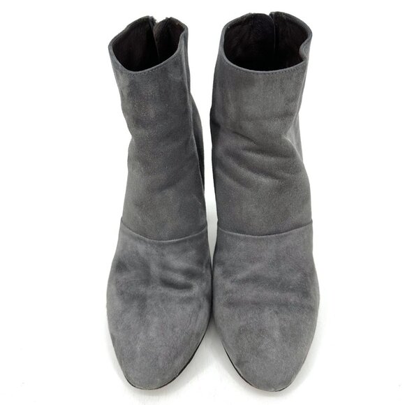 J.Crew Adele High Heeled Grey Suede Ankle Boots Booties Size 8 - Picture 5 of 10